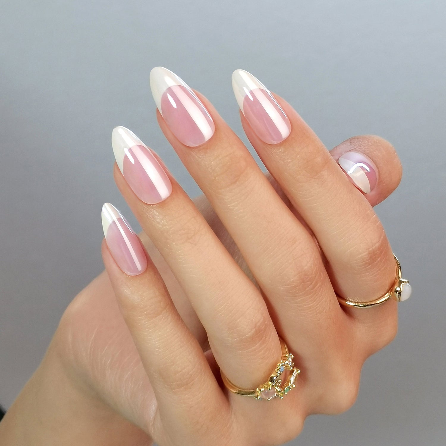 Glazed White Swan French Nails