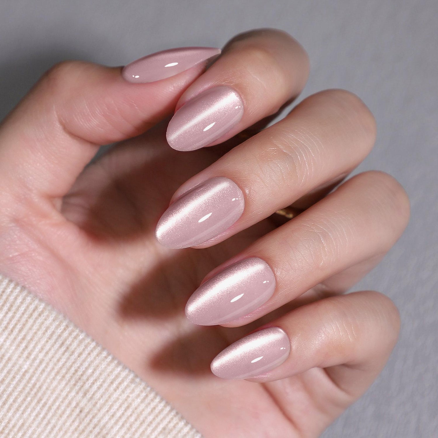 Cat Eye Glitter Pink Press on Nails Kit