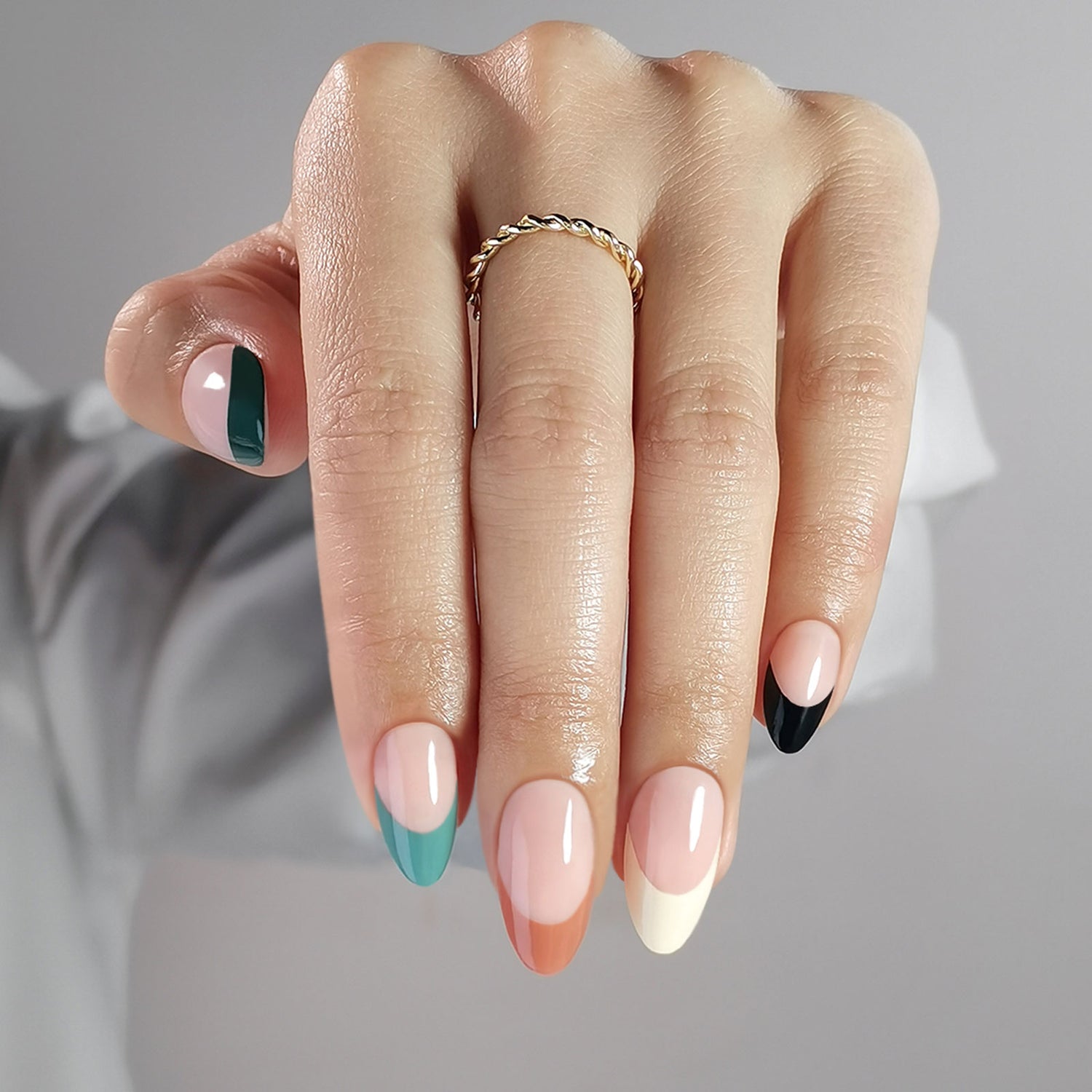 Earth Tones French Tips Press-on Nails